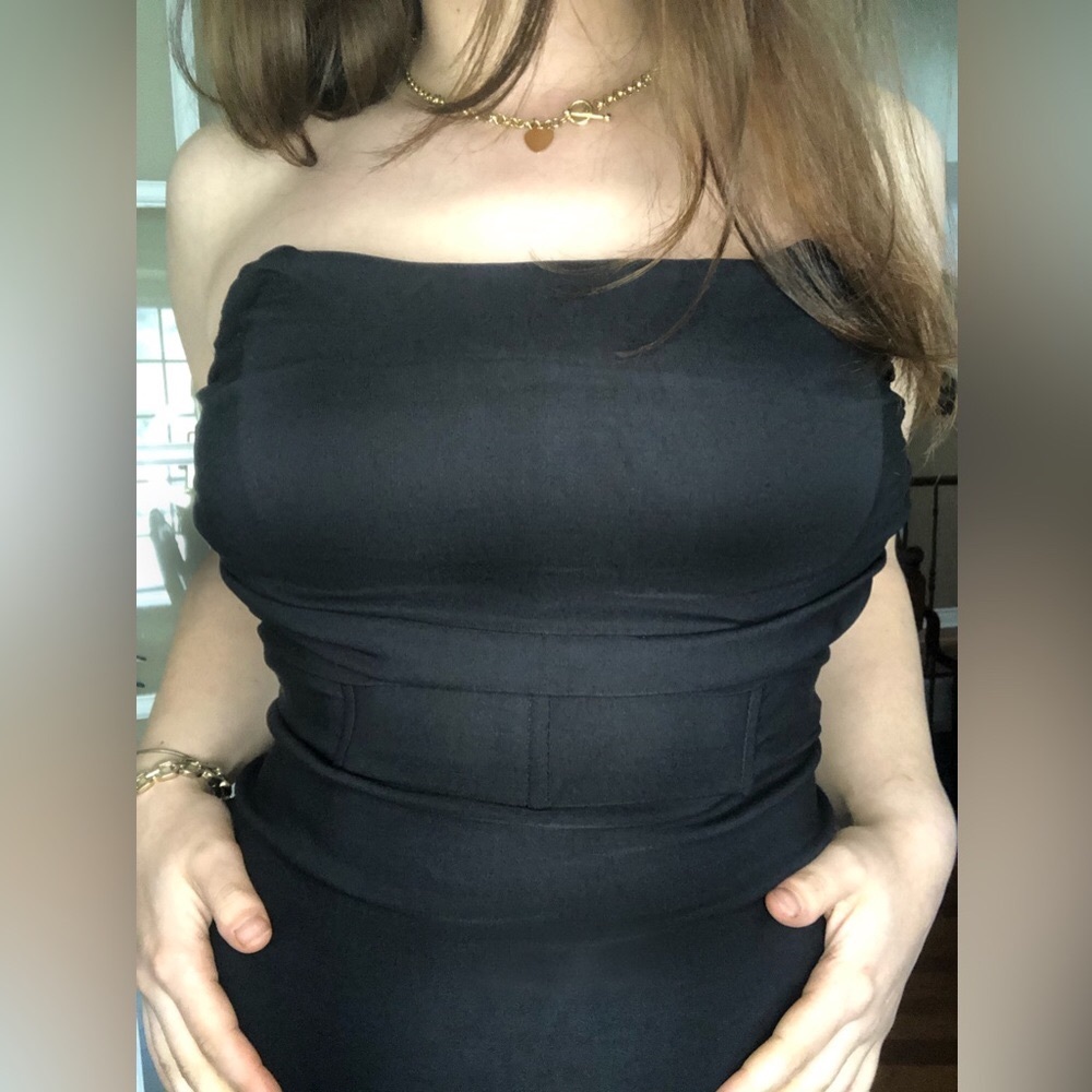 Strapless rushing little back dress